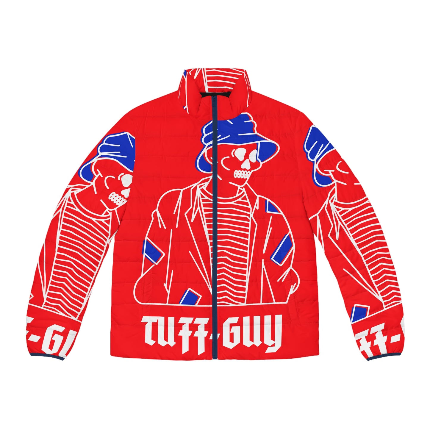 Tuff-Guy "Bucket Hat" - Men's Puffer Jacket (AOP) RED & Blue