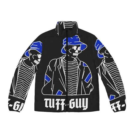 Tuff-Guy "Bucket Hat" - Men's Puffer Jacket (AOP) Black & blue