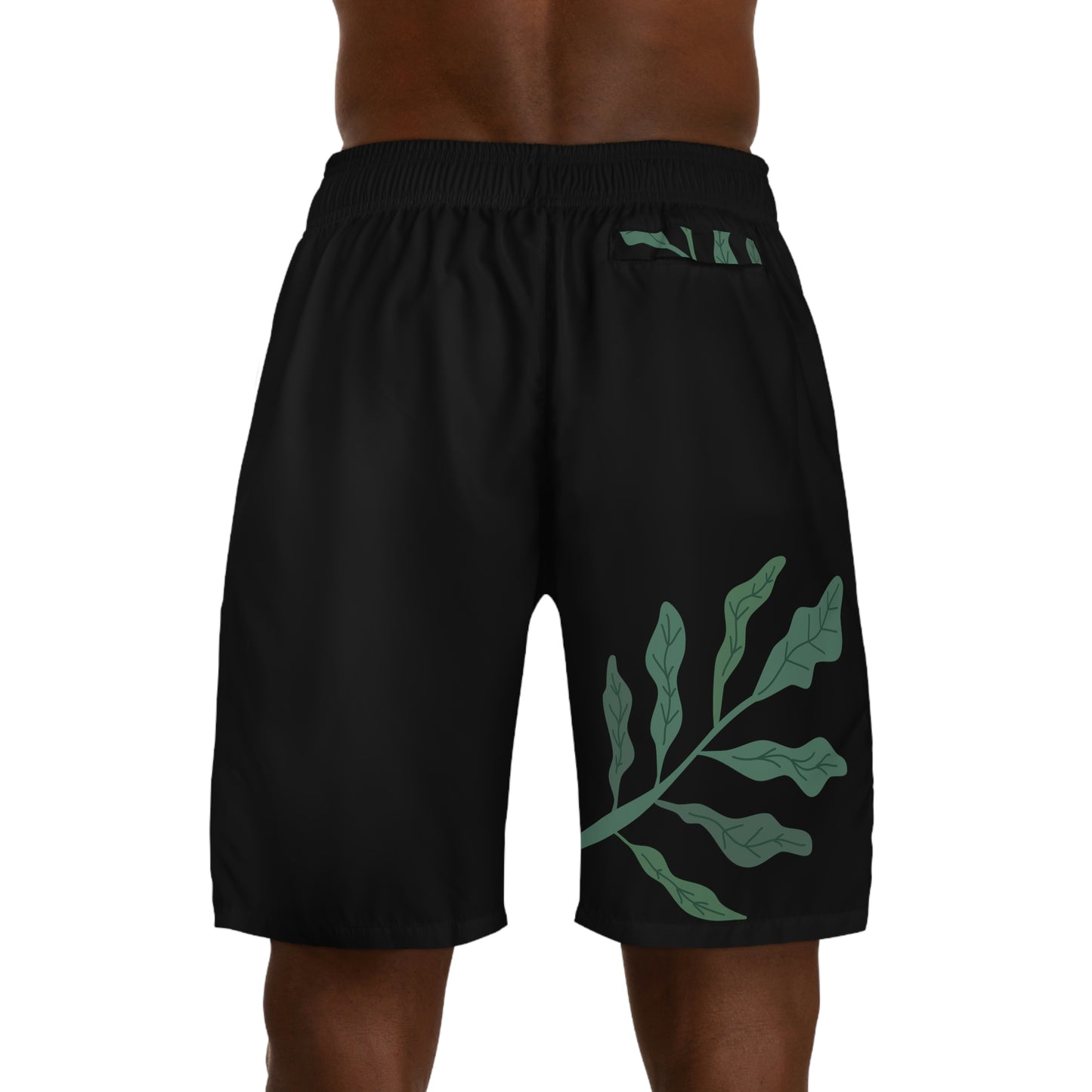 Leaf Design - Men's Jogger Shorts (Black)