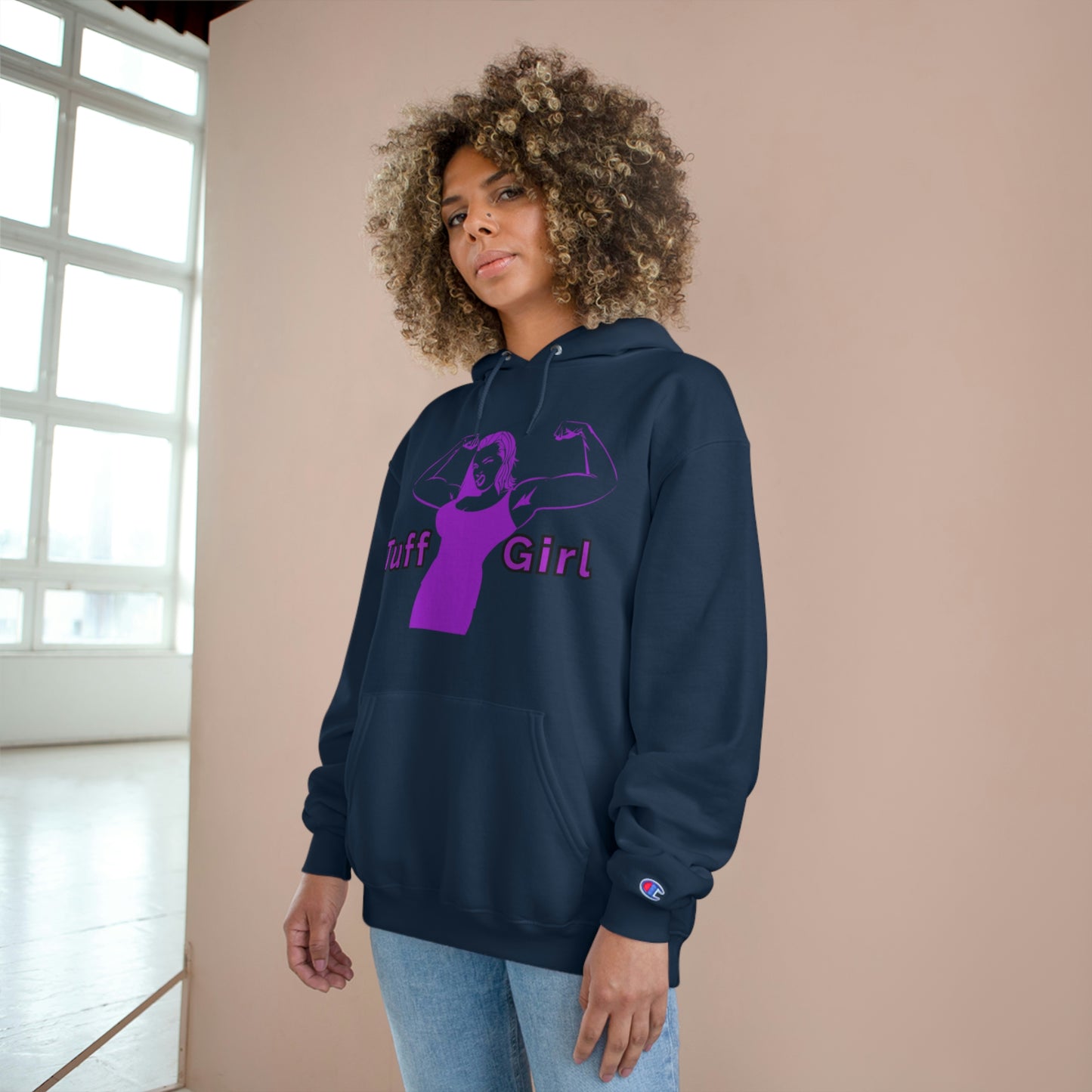 Tuff-girl - Champion Hoodie (Purple Girl Double sided)