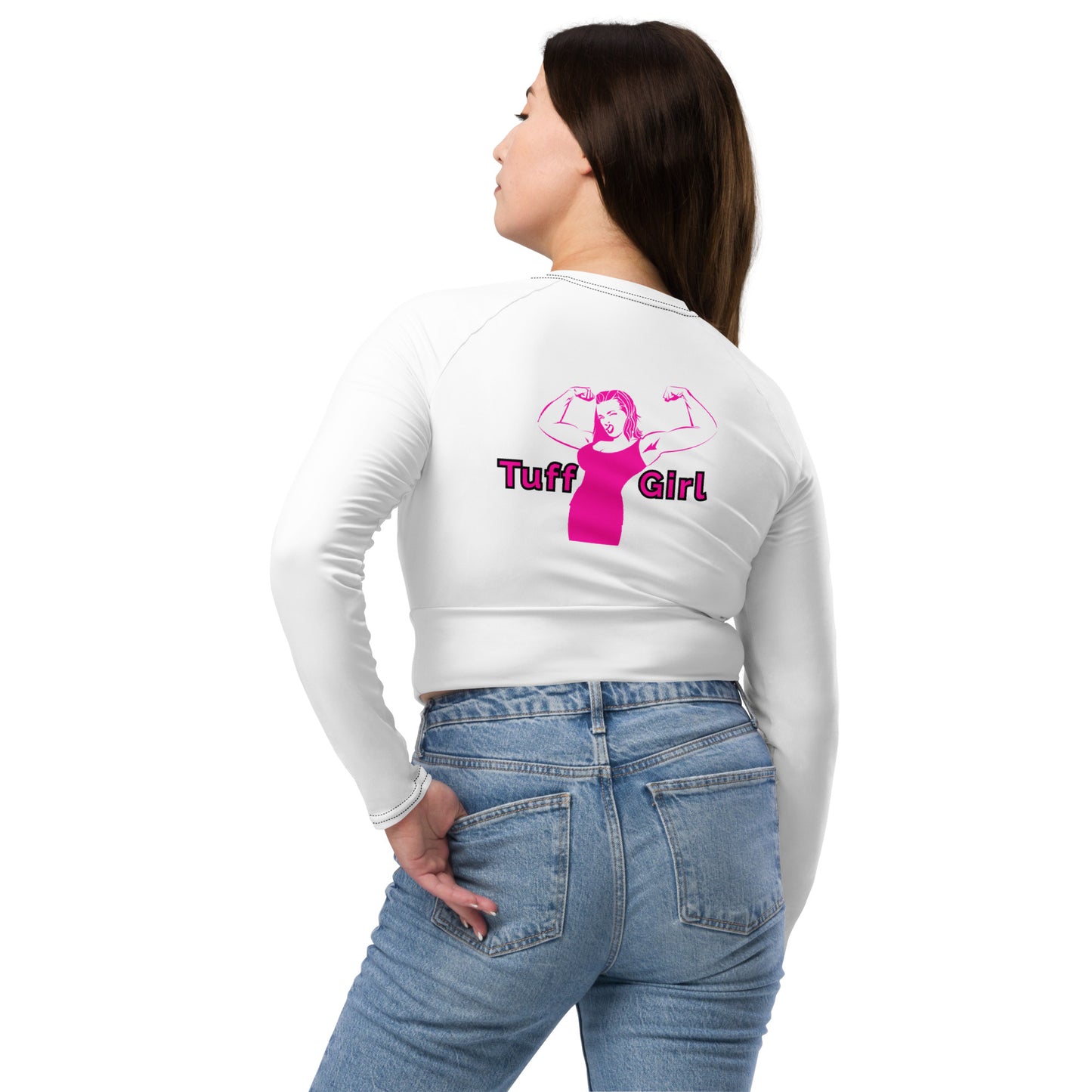 Tuff-Girl long-sleeve crop top