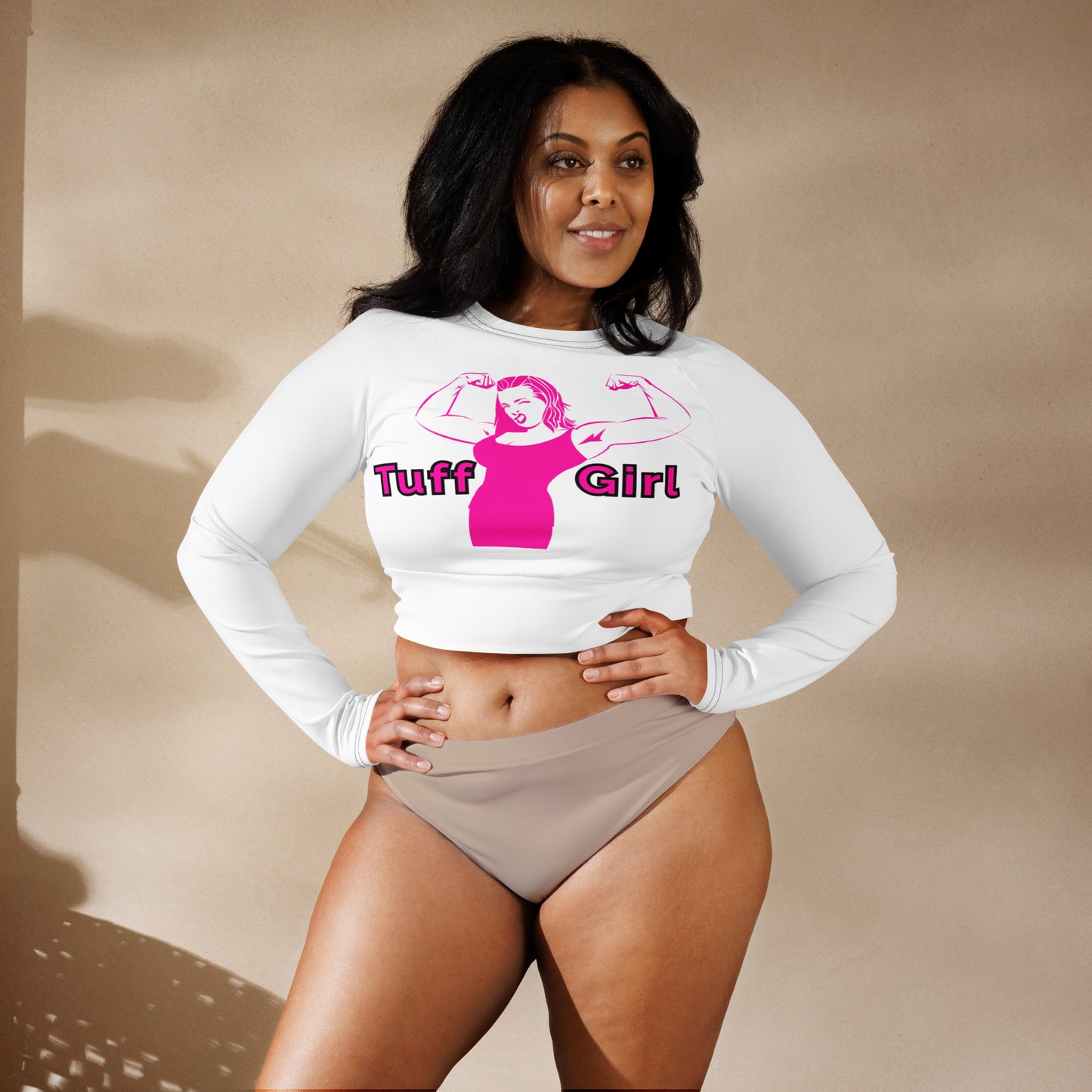 Tuff-Girl long-sleeve crop top