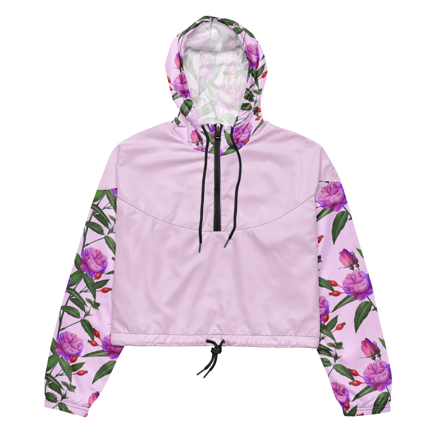 Women's cropped windbreaker With Hood