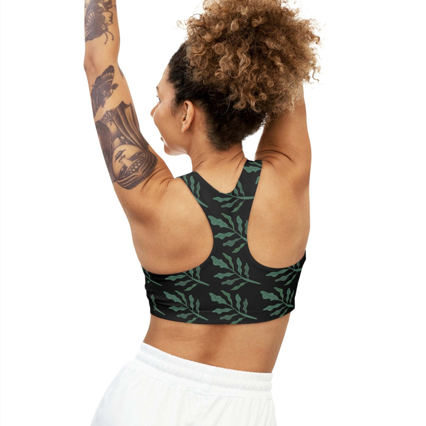 Leaf Design - Seamless Sports Bra (AOP)