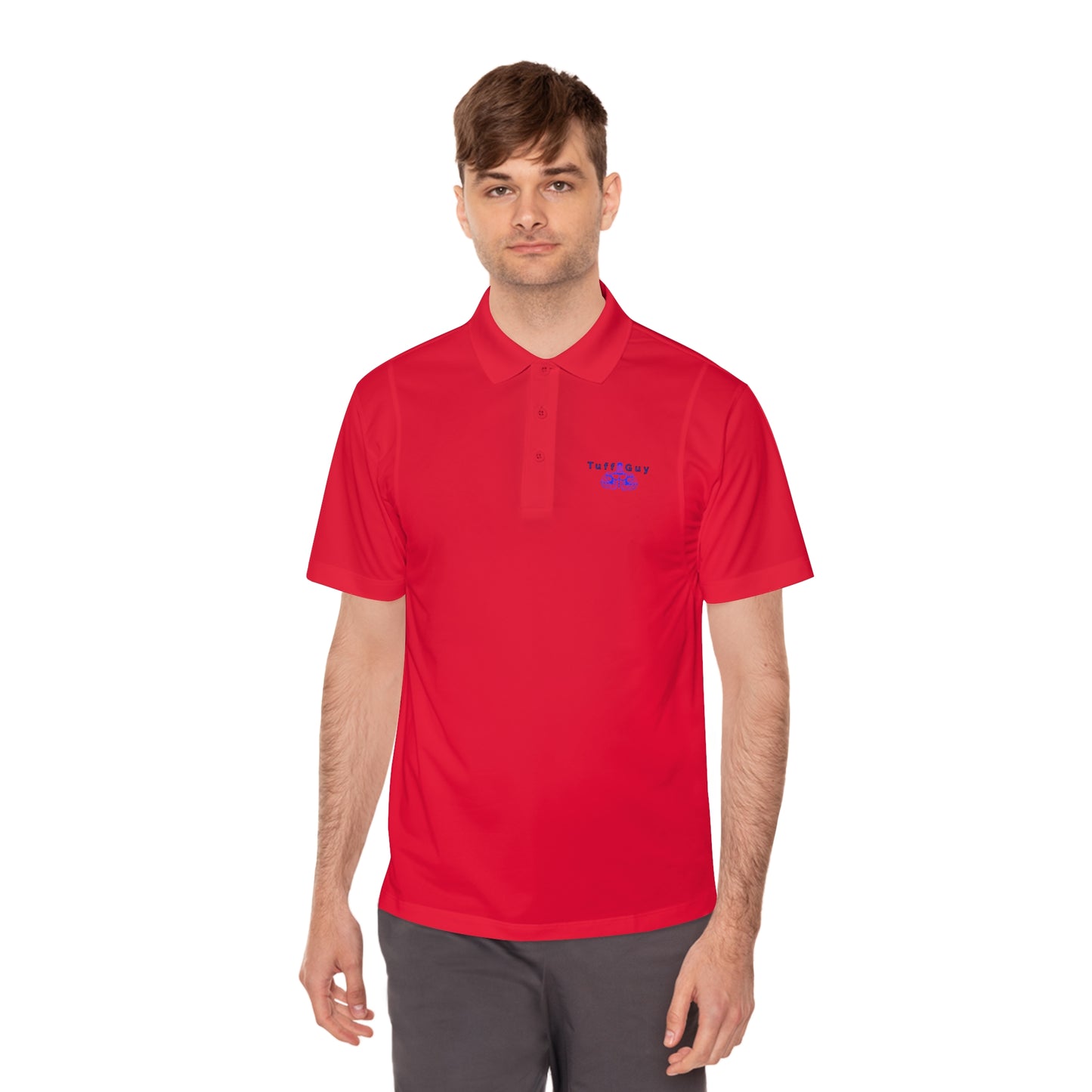 Tuff-Guy Men's Sport Polo Shirt (Blue Logo)