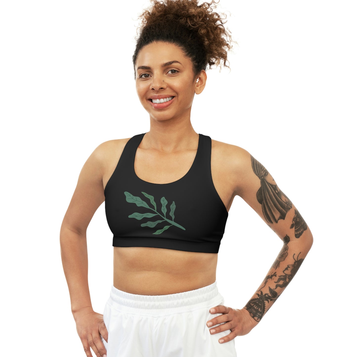 Leaf Design - Seamless Sports Bra (AOP)