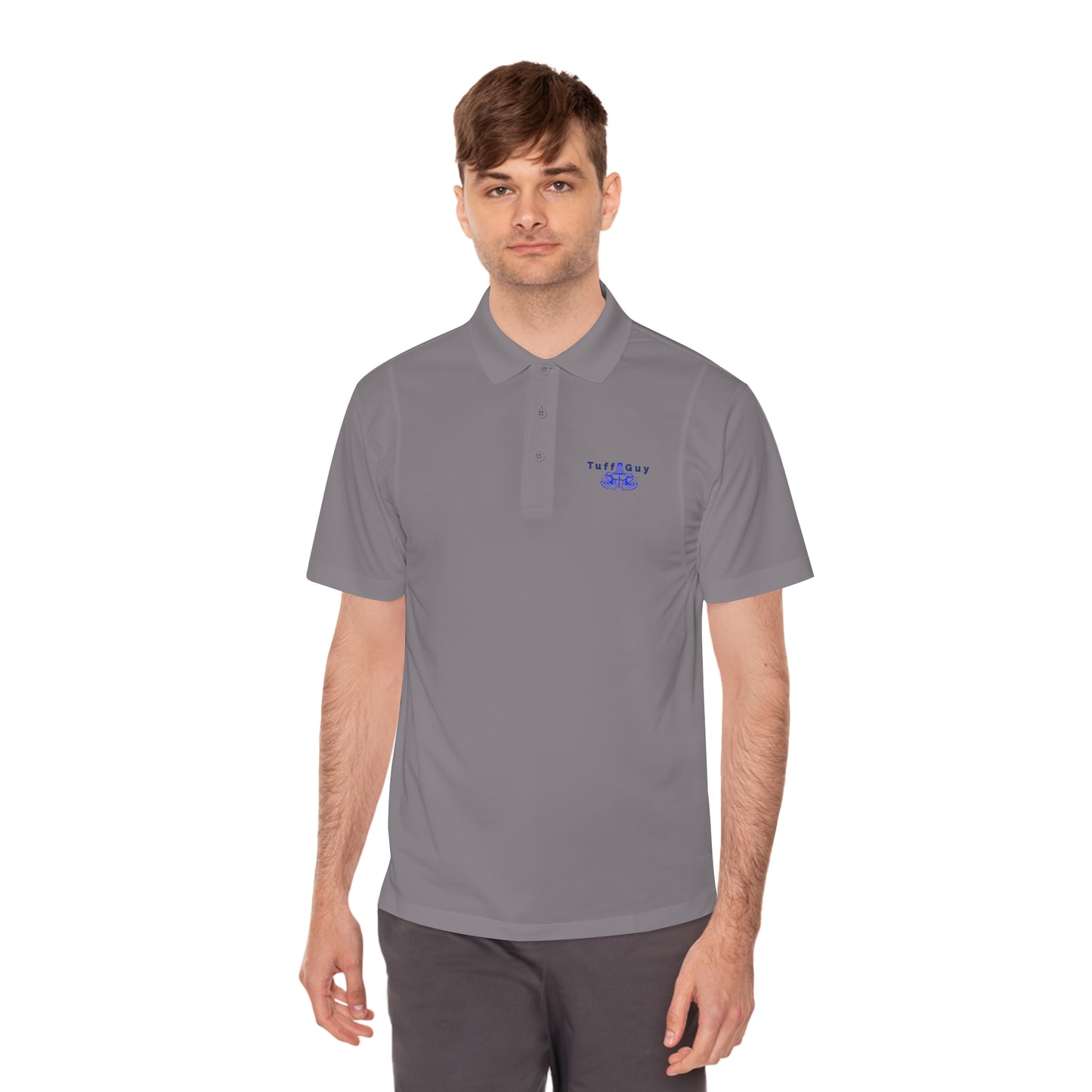 Tuff-Guy Men's Sport Polo Shirt (Blue Logo)