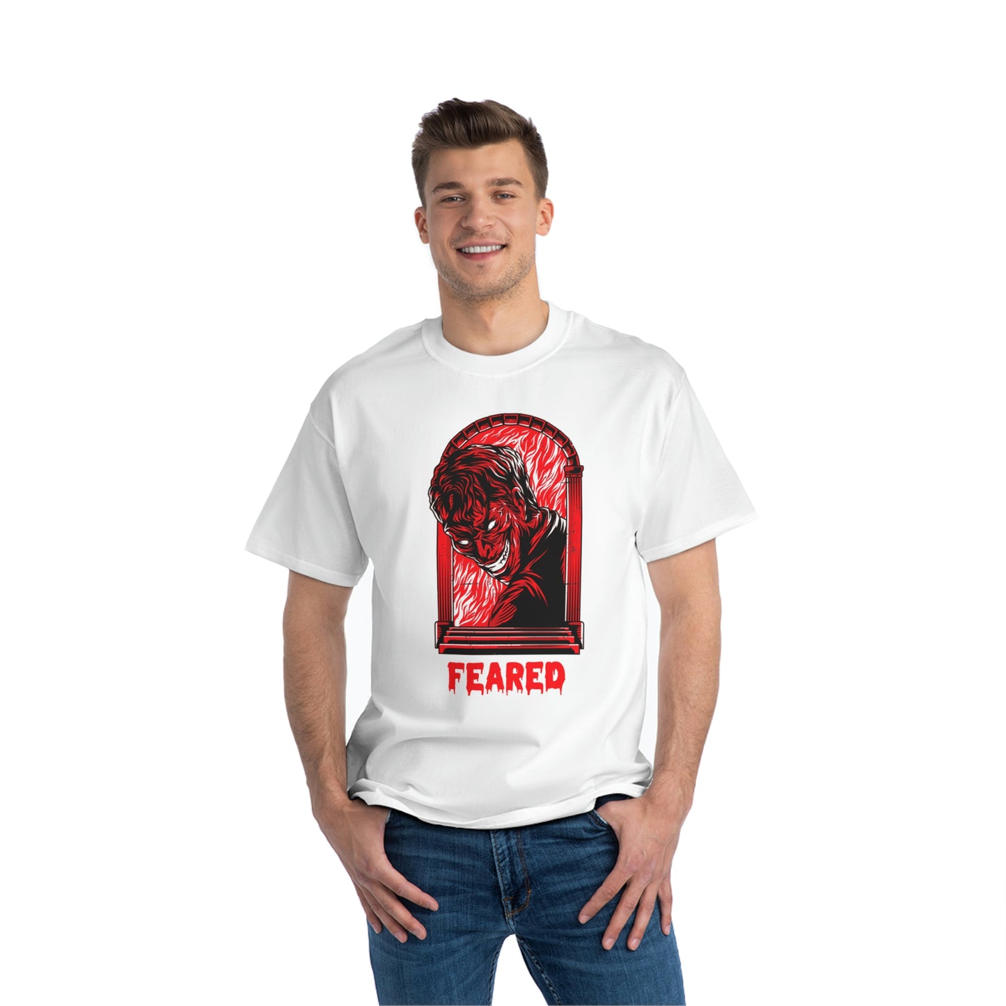 Feared White N RED - Beefy-T®  Short-Sleeve T-Shirt