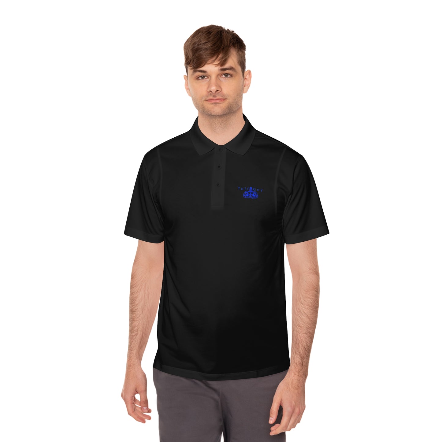 Tuff-Guy Men's Sport Polo Shirt (Blue Logo)